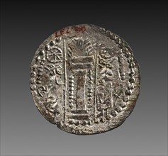 Drachma:  Two Standing Male Figures (reverse), 600-700. Afghanistan, Hephtalite Period, 7th-8th