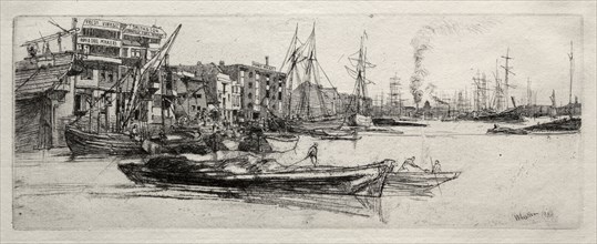 Thames Warehouse, 1871. James McNeill Whistler (American, 1834-1903). Etching; sheet: 22.7 x 9.7 cm