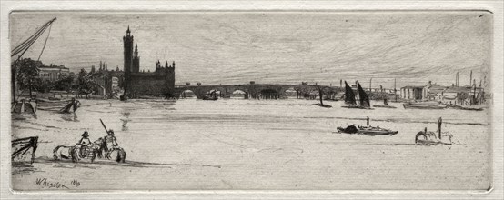Old Westminster Bridge, 1871. James McNeill Whistler (American, 1834-1903). Etching; sheet: 23.2 x
