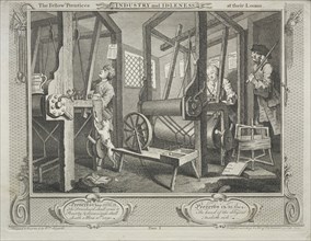 Industry and Idleness: The Fellow Prentices at their Looms, 1747. William Hogarth (British,