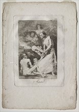 Caprichos:  Blow, 1799. Francisco de Goya (Spanish, 1746-1828). Etching, aquatint, drypoint and