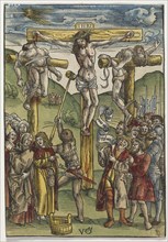 The Passion:  The Crucifixion, before 1508. Urs I Graf (Swiss, c. 1485-1527/29). Woodcut with hand