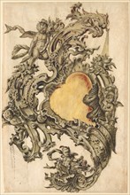 Cartouche with Putti, second half 1700s. Franz Xaver Habermann (German). Pen and black ink and