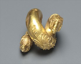 Hair Ringlet with Ram Head, c. 4th Century BC. Greece, Hellenistic period. Gold; overall: 3.2 cm (1