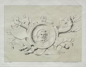 Receuil d'essais lithographiques:  Un trophee, c. 1816. Godefroy Engelmann (French, 1788-1839).