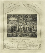 The Book of Job:  Pl. 1, Thus did Job continually, 1825. William Blake (British, 1757-1827).