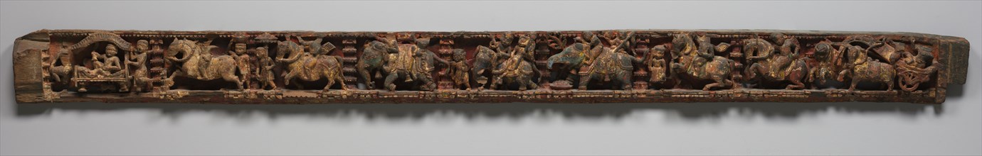 Narrative Frieze:  Procession with Dignitary in a Palanquin Architrave from a Jain Temple,