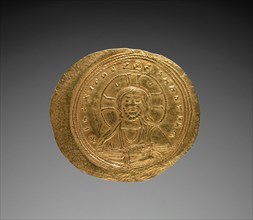 Nomisma with Constantine IX Monomachus (obverse), 1042-1055. Byzantium, 11th century. Gold;