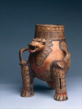 Vessel: Jaguar(?), c. 1000-1550. Costa Rica, Southern Nicoya region, Pataky Polychrome style, c.
