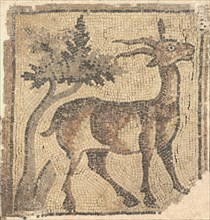 Ram near a Tree, 400s. Byzantium, Northern Syria, Byzantine period, 5th century. Marble tesserae;