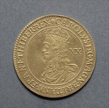 Briot Unite (obverse), 1631-1632. England, Charles I, 1625-1649. Gold