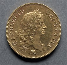 Five Guineas (obverse), 1668. England, Charles II, 1660-1685. Gold
