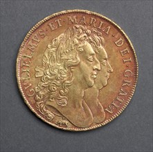 Five Guineas (obverse), 1691. England, William and Mary, 1688-1694. Gold