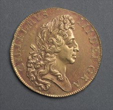 Five Guineas (obverse), 1701. England, William III, 1694-1702. Gold