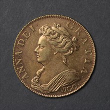 Guinea (obverse), 1703. England, Anne, 1702-1714. Gold