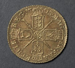 Half Guinea (reverse), 1703. England, Anne, 1702-1714. Gold