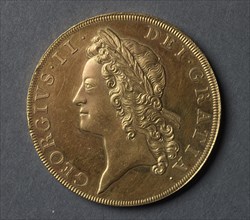 Five Guineas (obverse), 1731. England, George II, 1727-1760. Gold
