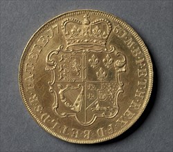Five Guineas (reverse), 1731. England, George II, 1727-1760. Gold