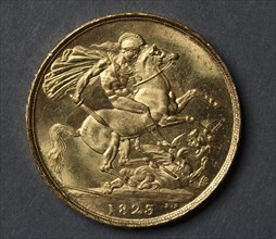 Two Pounds (reverse), 1823. Benedetto Pistrucci (Italian, 1784-1855). Gold