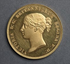 Five Pounds , 1839. William Wyon (British). Gold