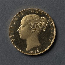 Sovereign (obverse), 1839. William Wyon (British). Gold