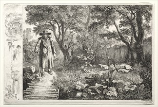 The old man before the log bridge (Der Alte vor den Knuppelsteg), 1819. Johann Christoph Erhard