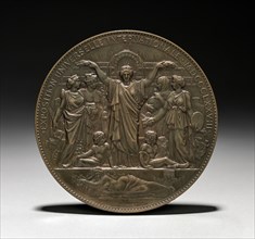 Medal , 1878. Eugène André Oudiné (French, 1810-1887). Bronze; diameter: 8.6 cm (3 3/8 in.).