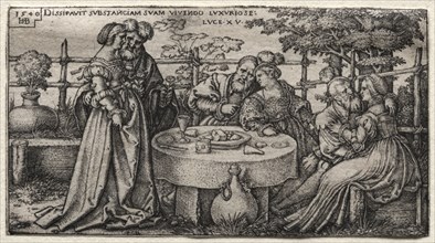 The Prodigal Son:  Wasting His Fortune. Hans Sebald Beham (German, 1500-1550). Engraving