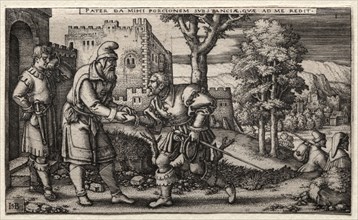 The Prodigal Son. Hans Sebald Beham (German, 1500-1550). Engraving