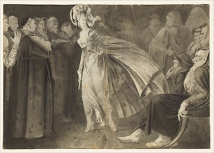 Woman Standing among the Friars (recto), c. 1770-1775. John Brown (British, 1752-1787). Graphite