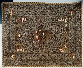 Bedspread, 1600s - 1700s. India, Goa, 17th-18th century. Embroidery; silk on cotton; overall: 271.7