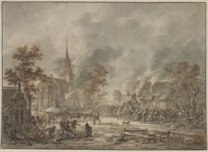 Pillaging Soldiers, 1794. Dirk Langendijk (Dutch, 1748-1805). Pen and brown ink and brush and gray