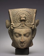 Head of Vishnu, 300s. Central India, Madhya Pradesh, Vidisha, Gupta Period (320-647). Sandstone;