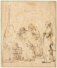 Tobias Healing His Father's Blindness, c. 1640-1645. Rembrandt van Rijn (Dutch, 1606-1669). Pen and