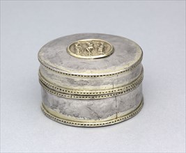 Pyx , c.1300. Austria, probably Salzburg, 14th century. Silver and gilt silver; diameter: 4.8 x 7.8