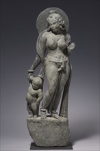 Mother Goddess, 400s-500s. Northwestern India, Rajasthan, Gupta Period, 5th-6th Century. Schist;