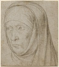 Head of an Old Woman, c. 1500. Hans Holbein (German, c. 1465-1524). Silverpoint; traces of framing