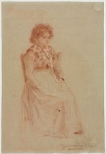 Peasant Woman. Friedrich Gauermann (Austrian, 1807-1862). Red chalk heightened with white;