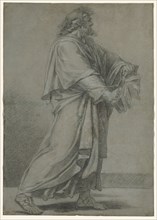 Man Destroying Book, 1700s. Anonymous, after Eustache Le Sueur (French, 1617-1655). Black chalk