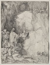 The Raising of Lazarus: Small Plate, 1642. Rembrandt van Rijn (Dutch, 1606-1669). Etching; sheet: