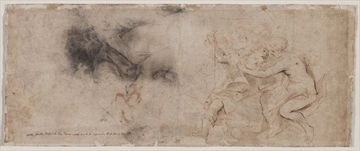 Venus Disarming Mars, Drapery Study, c. 1632/35. Peter Paul Rubens (Flemish, 1577-1640). Pen and