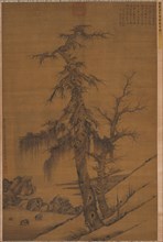 Old Trees by a Cool Spring, 1326. Li Shixing (Chinese, 1283-1328). Hanging scroll, ink on silk;