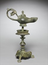 Lamp and Stand, 400s. Byzantium, early Byzantine period, 5th century. Bronze; overall: 34.8 x 13.5