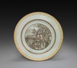 Plate, c. 1750-1760. After a design by Bernard Picart (French, 1673-1733). Porcelain; diameter: 22