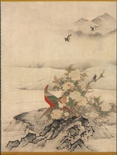 Flowers and Birds in a Spring Landscape, 1500s. Attributed to Kano Motonobu (Japanese, c.