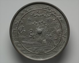 Mirror, 1185-1333. Japan, Kamakura Period (1185-1333). Cast bronze; overall: 21.6 cm (8 1/2 in.).