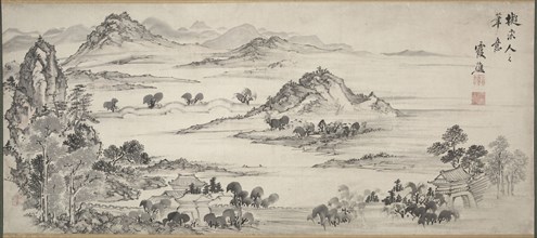 View of West Lake, 1700s. Ike Taiga (Japanese, 1723-1776). Hanging scroll: ink and light color on