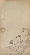 Puppies, Sparrows and Chrysanthemums, 1754-1799. Nagasawa Rosetsu (Japanese, 1754-1799). Fusuma