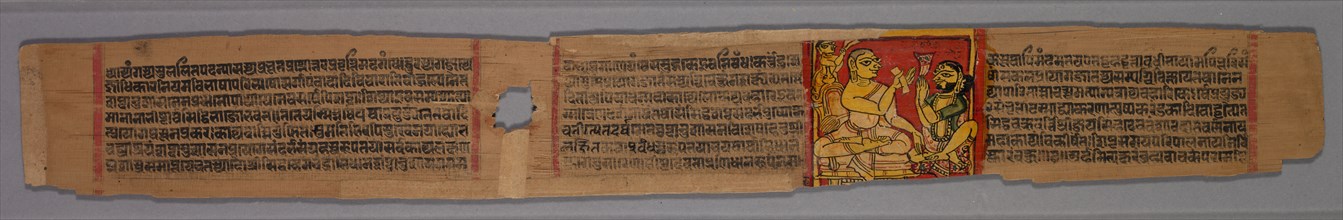 Leaf from a Jain Manuscript: page from a Great Poem about Twos (Dvyashraya Mahakavya) of