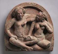 Amorous Couple:  Mithuna, 400s-500s. Northern India, Uttar Pradesh, Ahichchatra, Gupta period (c.